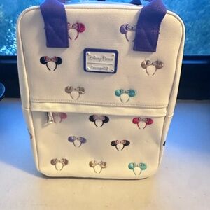 Disney Parks 2025 Exclusive Canvas LoungeFly Minnie Mouse Ear Backpack